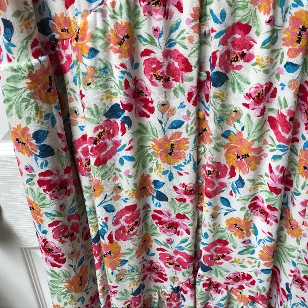 Floral Print Dress from TORRID sz 2X Fully Lined Empire Style Ruffle Hem